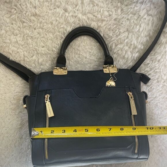 Big Buddha synthetic  smalblack satchel/ crossbody bag with gold tone hardwares. - Picture 9 of 12